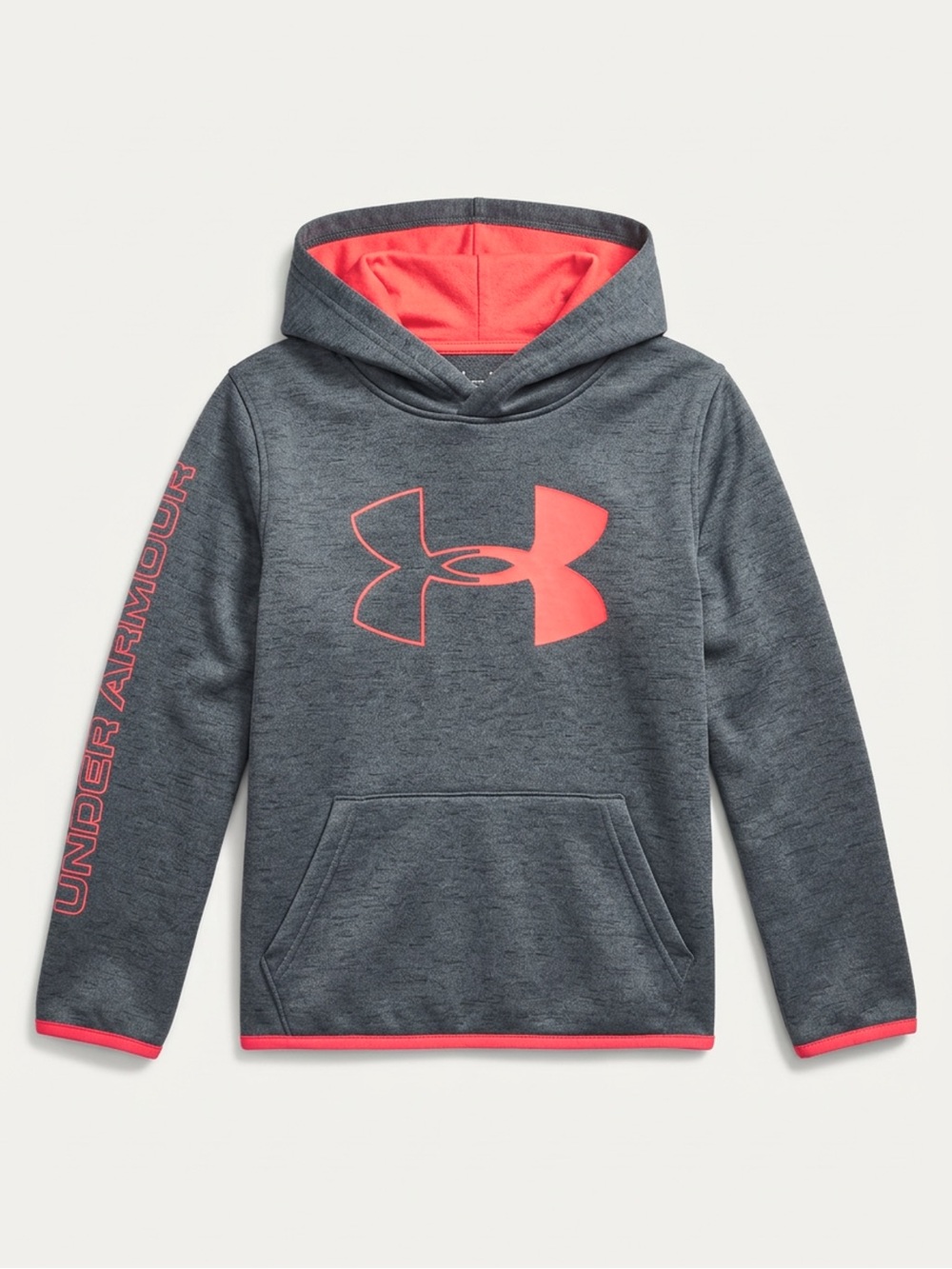 Under Armour Kids' Gray Hoodie with Coral Logo
